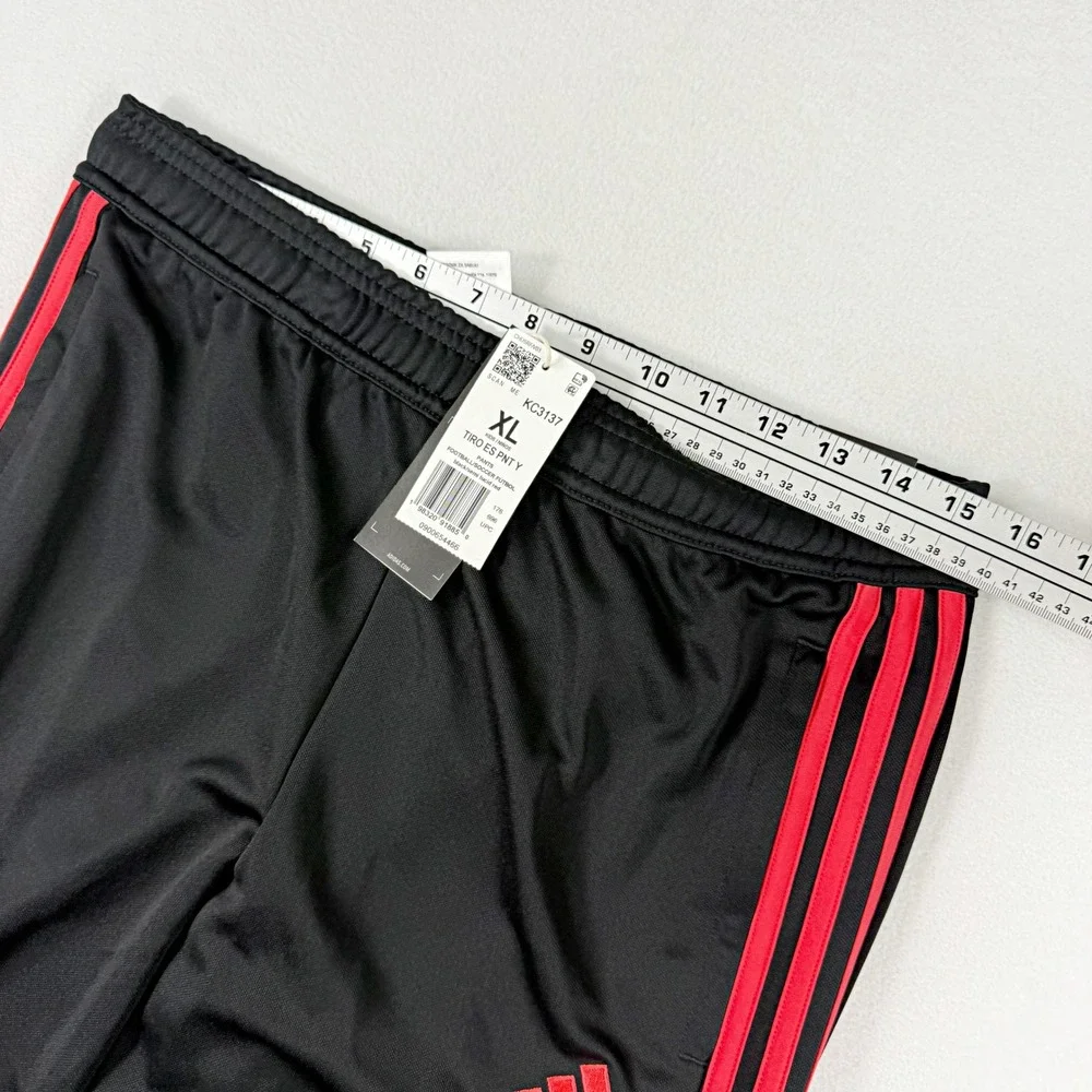 Adidas Tiro Essential Soccer Pants Size XL Kids Black/Lucid Red KC3137, NWT
